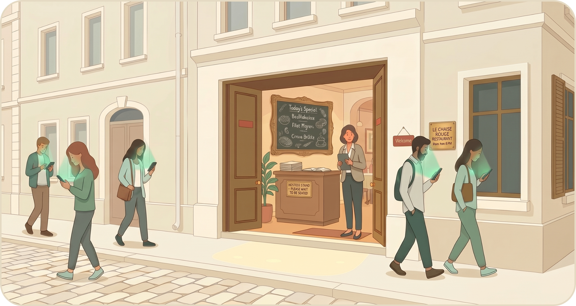 Customers walking past merchants, invisible to AI buyers
